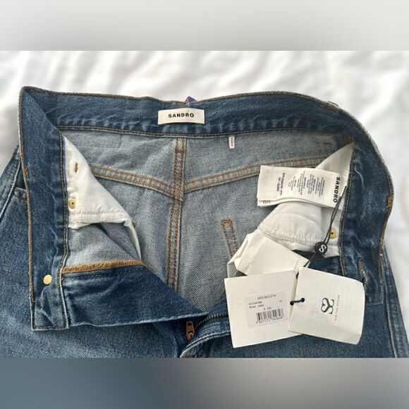 SANDRO Faded Jeans Straight Leg Style Size 36 (4-6) - Picture 13 of 16
